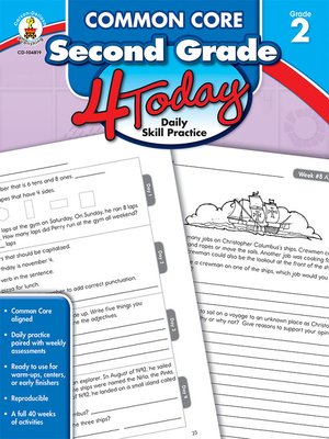 cover image of Common Core Second Grade 4 Today: Daily Skill Practice